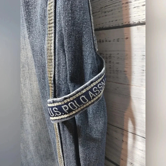 U S. Polo Assn. Blue Carpenter Utility Jeans Dark Wash 38 32‎ Vintage Y2K Baggy - Picture 9 of 13